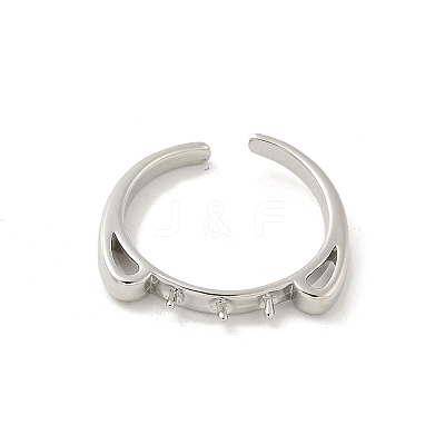 Brass Cup Peg Open Cuff Ring Settings KK-G518-06P-01-1