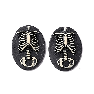 Halloween Cameos Opaque Resin Cabochons RESI-C017-01A-1