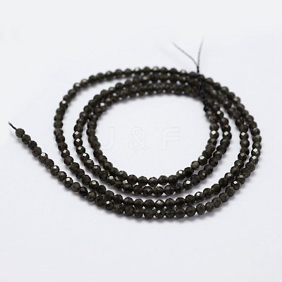Natural Obsidian Beads Strands X-G-K185-15-1