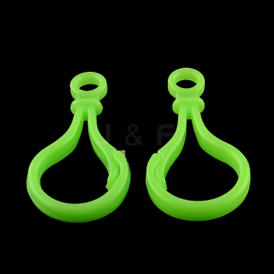 Opaque Solid Color Bulb Shaped Plastic Push Gate Snap Keychain Clasp Findings KY-R006-03-1