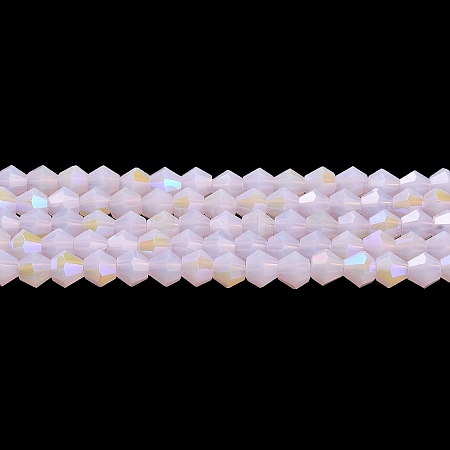 Imitation Jade Electroplate Glass Beads Strands GLAA-F029-J4mm-D02-1