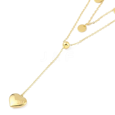 Ion Plating(IP) 304 Stainless Steel Double Layer Heart Pendant Necklaces for Women NJEW-K276-11G-1