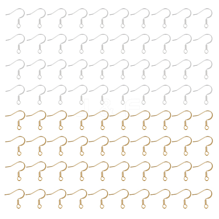 80Pcs 2 Colors Brass Earring Hooks KK-DC0002-21-1