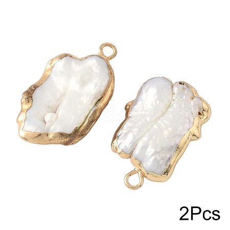 2Pcs Baroque Natural Keshi Pearl Pendants PEAR-YW0001-11-1