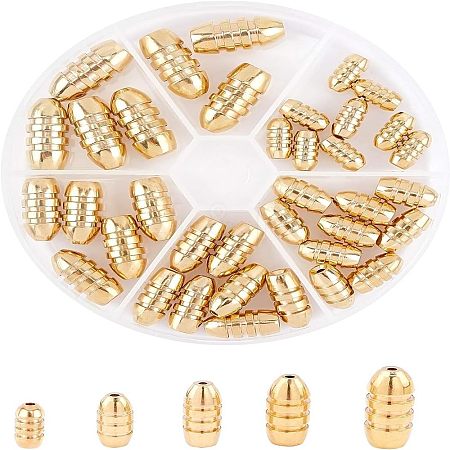 Brass Grooved Bullet Shape Weights Fishing Sinkers KK-FH0001-02G-1