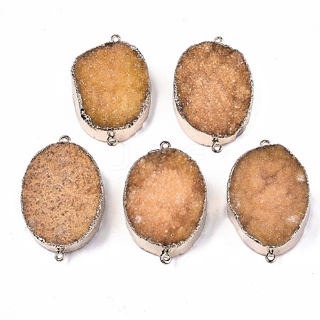 Natural Druzy Agate Links Connectors G-S359-205A-1