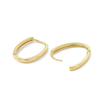 Brass Oval Hinged Hoop Earrings for Men Women KK-A172-35G-1
