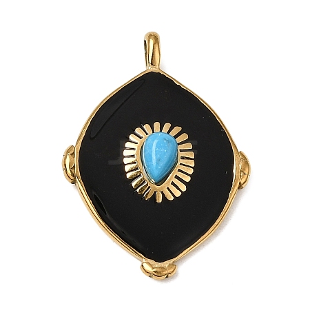 304 Stainless Steel Enamel Pendants LS-SA-CBAFCBF-03G-1