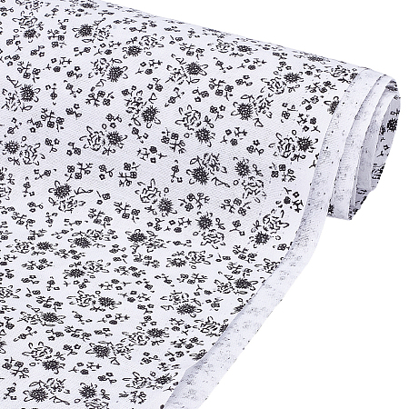 Flower Pattern Cotton Fabric DIY-WH0671-238A-1