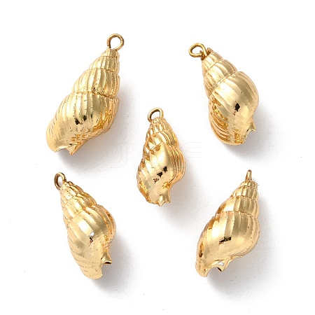 Electroplated Natural Conch Shell Pendants SSHEL-B002-01G-01-1