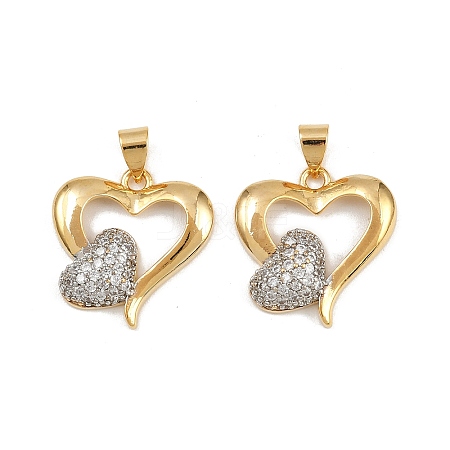 Brass Micro Pave Cubic Zirconia Pendants KK-C132-03C-G-1