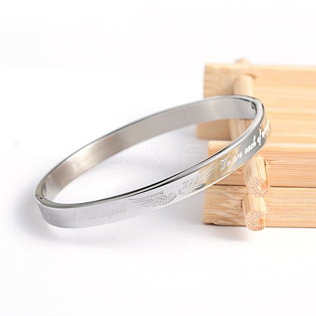 304 Stainless Steel Bangles BJEW-H0003-23A-1