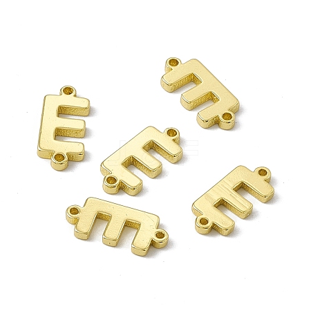 Rack Plating Brass Letter Connector Charms KK-C007-38G-E-1