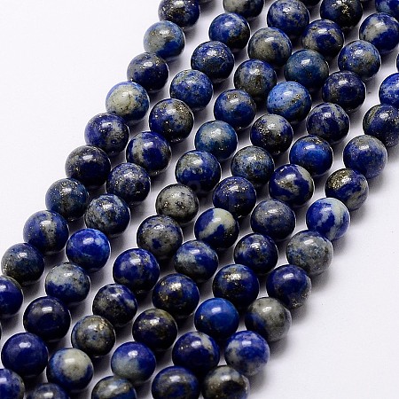Natural Lapis Lazuli Beads Strands G-A163-07-10mm-1