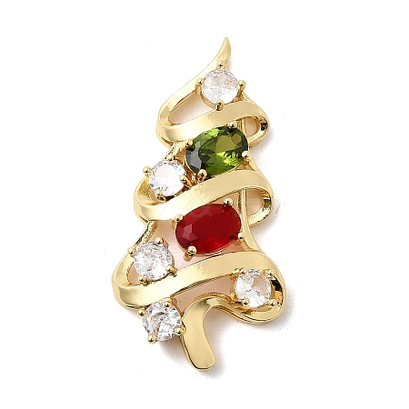 Brass Micro Pave Cubic Zirconia Pendants KK-L258-01G-A01-1