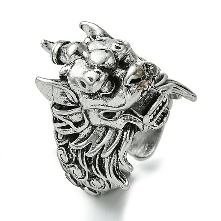 Dragon Alloy Open Cuff Rings RJEW-K275-34AS-1