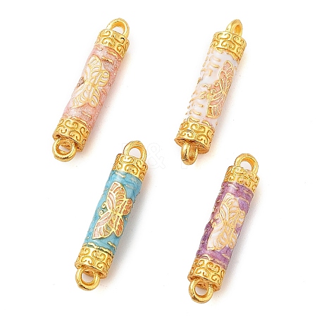 Alloy Enamel Column with Butterfly Links Connector Charms ENAM-M008-10G-1