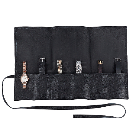 Leather Watch Roll Travel Cases CON-WH0089-69-1