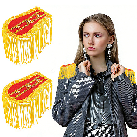 1 Pair Cloth Tassels Epaulette AJEW-HY0003-38B-1