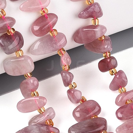 Natural Purple Madagascar Rose Quartz Beads Strands G-Z091-A34-1