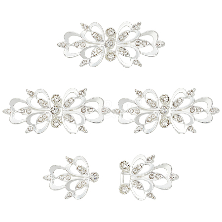 4Pcs Zinc Alloy Rhinestone Snap Lock Clasps FIND-FG0003-45B-1