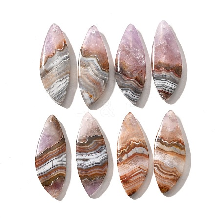 Natural Amethyst Lace Agate Pendants G-A244-07A-1