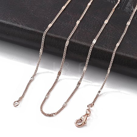 2mm Rack Plating Brass Twisted Chain Necklaces for Women Men MAK-L044-61RG-1