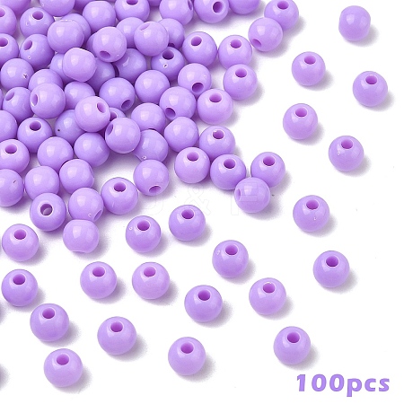 100Pcs Opaque Acrylic Beads MACR-YW0003-84C-1