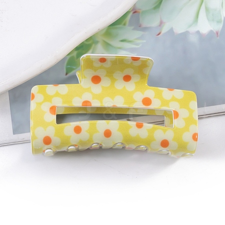 Flower Pattern PVC Plastic Claw Hair Clips PW-WG97083-03-1