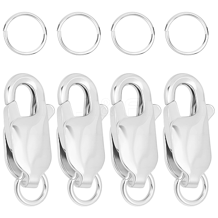 4Pcs 925 Sterling Silver Lobster Claw Clasps STER-BBC0009-40A-1