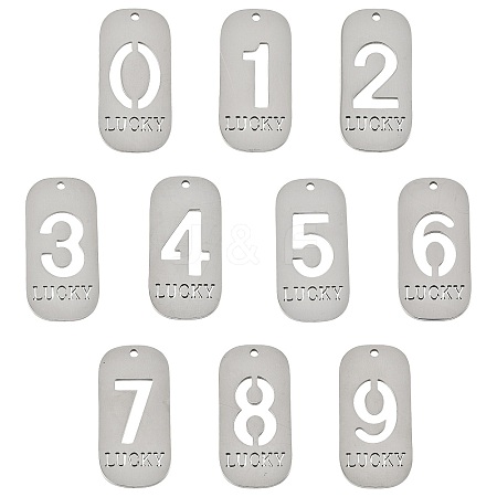 10Pcs 10 Styles 304 Stainless Steel Pendants STAS-FS0002-17P-1