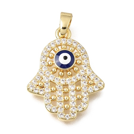 Brass Micro Pave Clear Cubic Zirconia Pendants KK-C263-22B-G-1