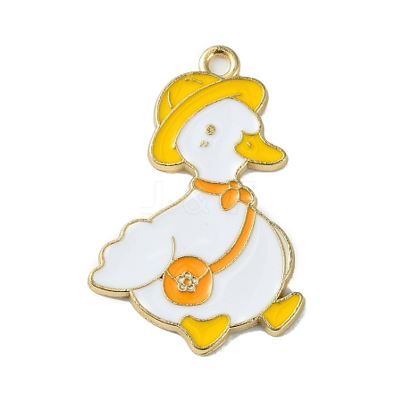 Light Gold Tone Alloy Enamel Pendants X-ENAM-C013-01F-1