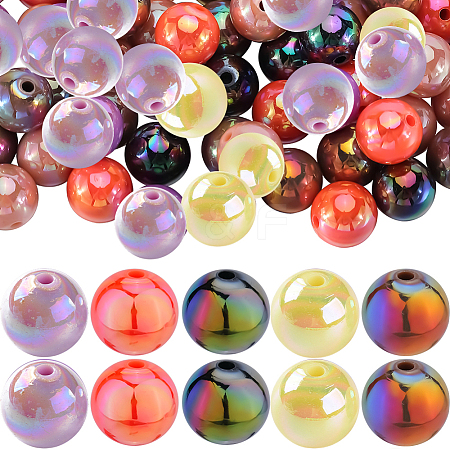 Halloween Theme 100Pcs 5 Colors Opaque Acrylic Beads MACR-SP0001-01B-05-1