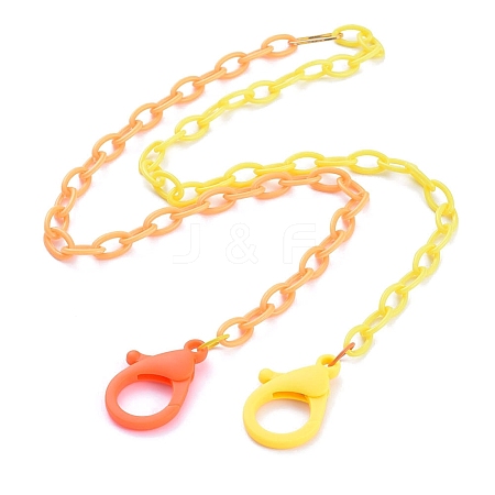 Personalized Two Tone ABS Plastic Cable Chain Necklaces LS-X-NJEW-JN02825-02-1