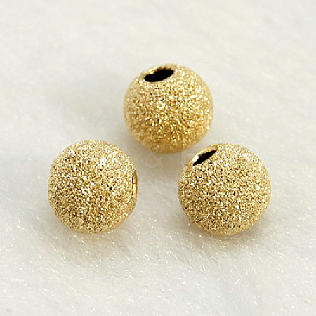 Yellow Gold Filled Textured Beads KK-G155-6mm-2-1