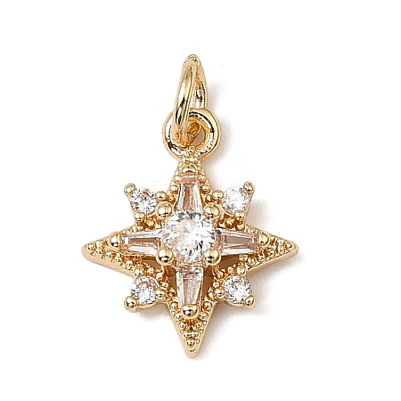 Brass Micro Pave Cubic Zirconia Charms KK-C133-03A-G-1