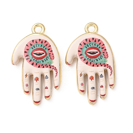 Religion Printed Alloy Pendants AL-CBA7256-24G-01-1