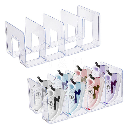 4 Girds Plastic Shoes Display Organizer Holder LS-ODIS-WH0099-122-1