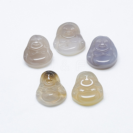 Natural Grey Agate Pendants G-T122-15A-05-1
