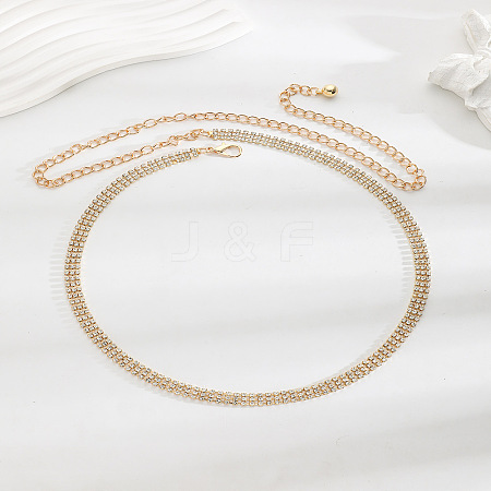 Bohemian Style Alloy Crystal Rhinestone Tennis Chain Waist Belly Chains FS-WG11763-06-1