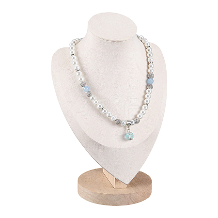 Bust Shaped Velvet Necklace Display Stands NDIS-WH0009-20-1