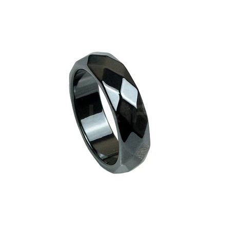 Dyed & Heated Black Agate Finger Rings IK0879-14-1