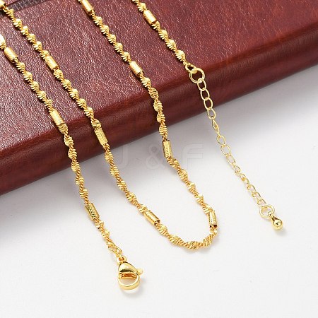 Brass Singapore Chains Necklaces for Women NJEW-D302-38G-1