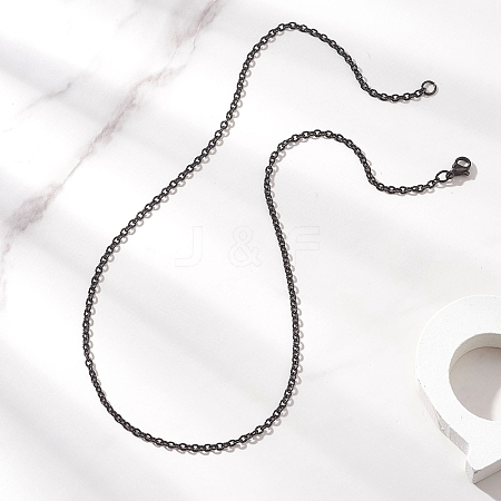 2.5MM 304 Stainless Steel Textured Cable Chain Necklaces for Women Men NJEW-JN05819-01-1