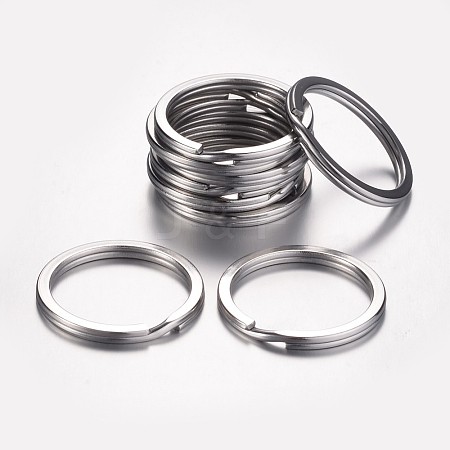 Tarnish Resistant 304 Stainless Steel Keychain Clasps X-KEYC-D049-03-1