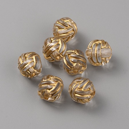 Plating Acrylic Beads OACR-WH0006-36-1