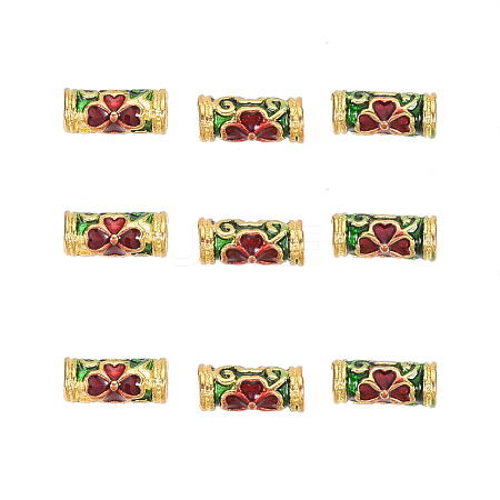Chinese Style Alloy Enamel Beads X-ENAM-L015-05A-G-1