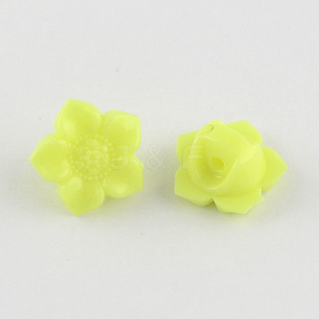 Garment Accessories Opaque Plastic Acrylic Flower Shank Buttons X-SACR-Q089-20A-1