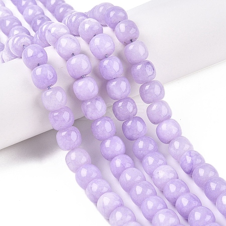 Dyed Natural White Jade Beads Strands G-T138-S18-1